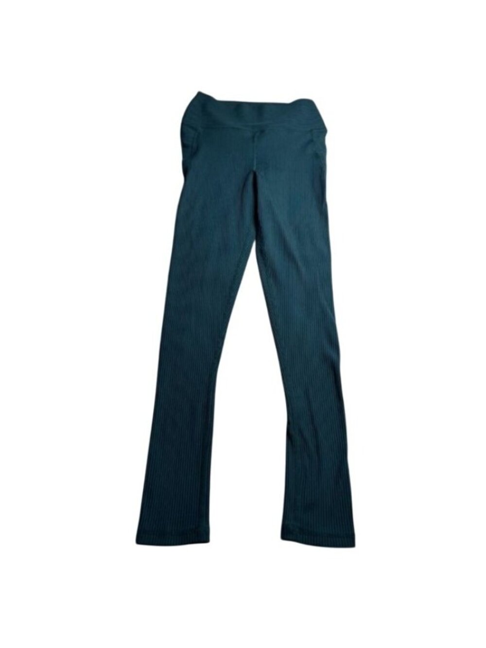 Glyder Jubilant Leggings Full Length Ribbed Green Teal High Rise Stretch Medium